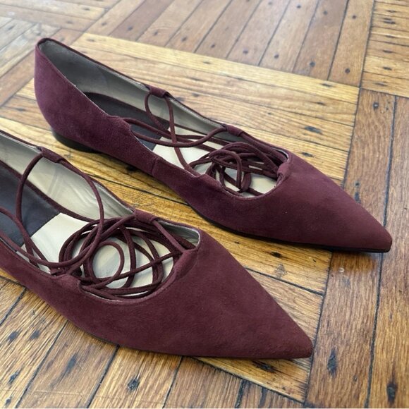 NEW! Michael Kors Collection Kallie Runway Lace Up Flat in Genuine Suede - Picture 6 of 7